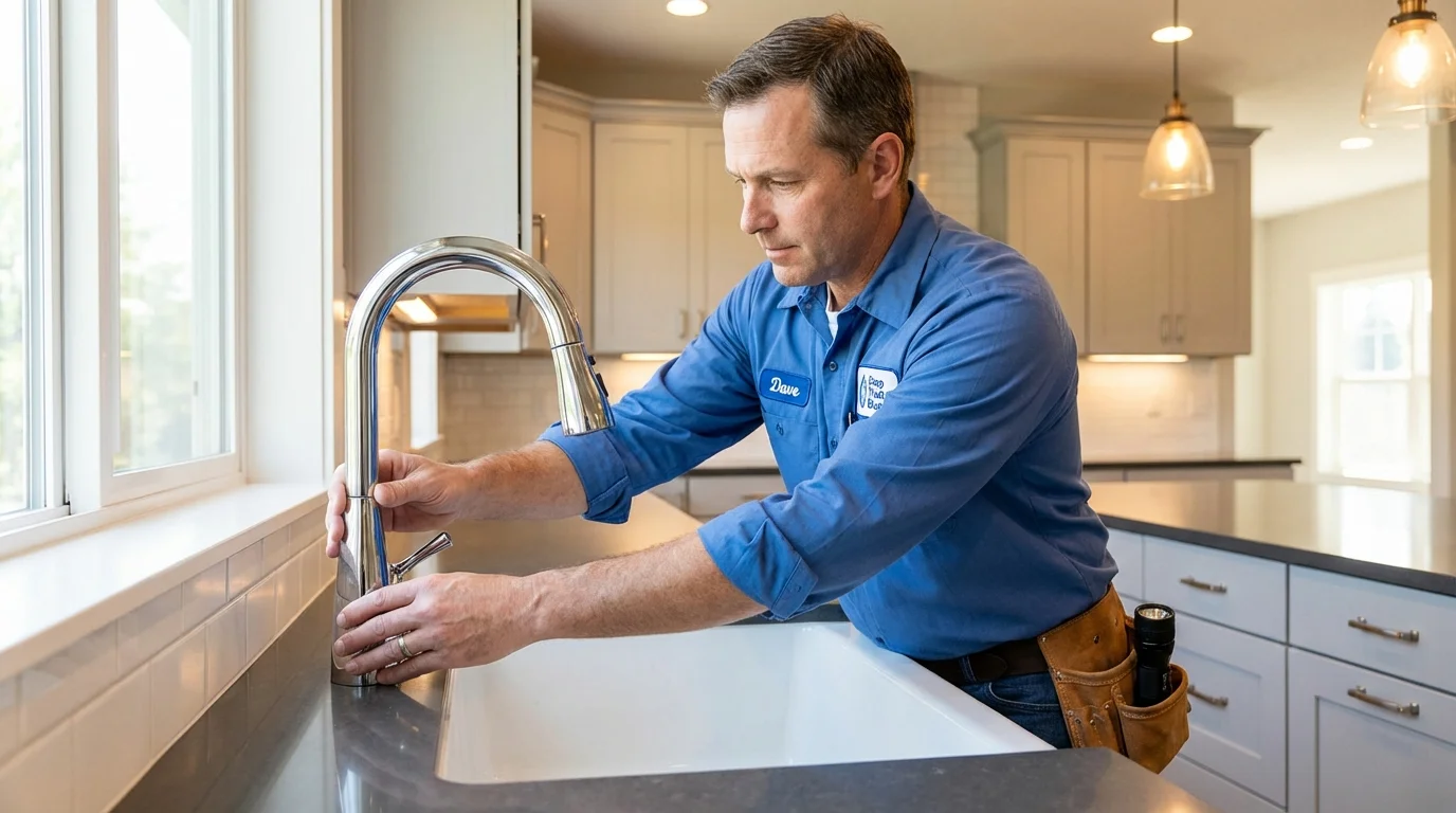 Kitchen faucet installation by Johns Plumbing LLC in Brockton